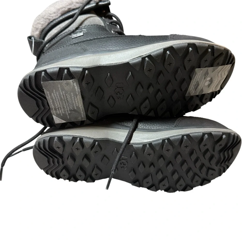 NEW Ugg Women’s Adirondack III Waterproof Fur Boot in Black/Grey Size 5